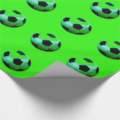Fußball-Ball Pop Grün Geschenkpapier (Ecke)