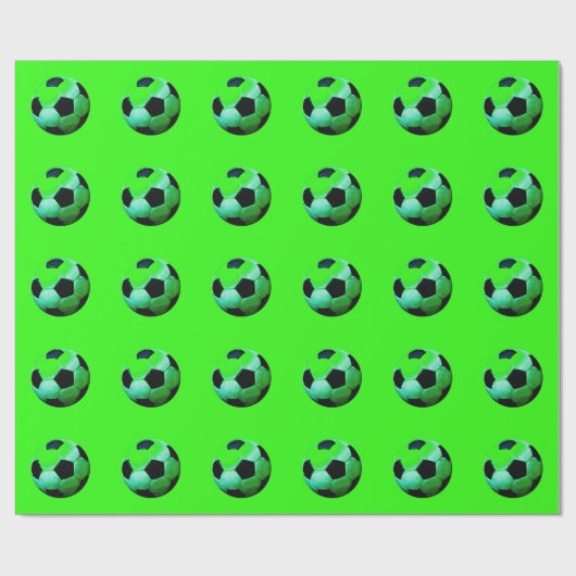 Fußball-Ball Pop Grün Geschenkpapier (Flach)