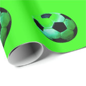 Fußball-Ball Pop Grün Geschenkpapier (Rolleneckpunkt)