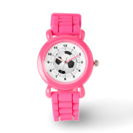 Fußball-Ball, rosa Glitzer, Strap Watch Armbanduhr