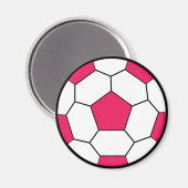 Fußball-Ball-Rosa-Magnet Magnet (Vorderseite/Rückseite)