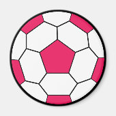 Fußball-Ball-Rosa-Magnet Magnet (Vorne)
