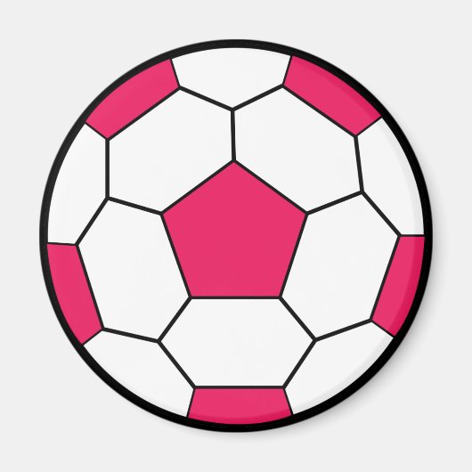 Fußball-Ball-Rosa-Magnet Magnet (Vorne)