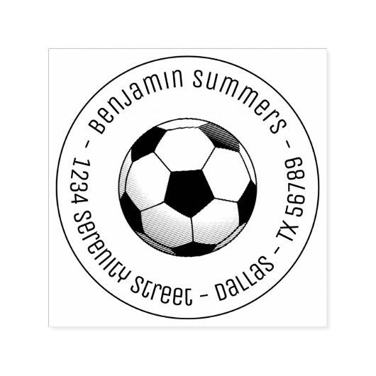 Fußball-Ball-Runde Permastempel (Design)