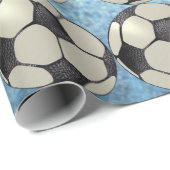 Fußball Ball Sky Blue 1 Geschenkpapier (Rolleneckpunkt)
