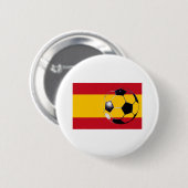 Fußball-Ball Spanien Flag2 Das MUSEUM Zazzle Gesch Button (Vorne & Hinten)