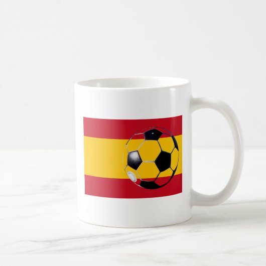 Fußball-Ball Spanien Flag2 Das MUSEUM Zazzle Gesch Kaffeetasse (Rechts)