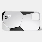 Fußball-Ball-Spielnummer Monogramm Case-Mate iPhone Hülle (Rückseite (Horizontal))