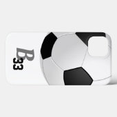 Fußball-Ball-Sport Monogram-Spielnummer Kinder Case-Mate iPhone Hülle (Rückseite (Horizontal))