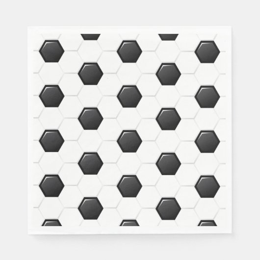 Fußball Ball Sport White Black Game Kinder Spaß Serviette (Vorderseite)