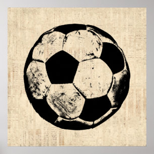 Fußball-Ball Sportart Vintages Fußball Poster
