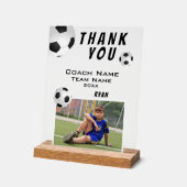 Fußball Ball Sports Coach Foto Vielen Dank Acrylschild (Winkel)