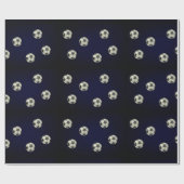 Fußball-Ball Sporty Wrapping Papier-Deep Rich Blue Geschenkpapier (Flach)