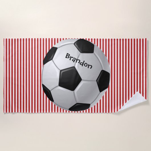 Fußball Ball Streifen Design Strandtuch (Vorderseite)
