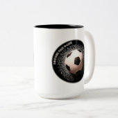 Fußball-Ball-Tasse Zweifarbige Tasse (VorderseiteRechts)