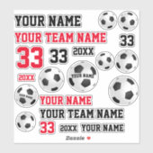 Fußball Ball Team Name Fußball Fußball Fußball Fuß Aufkleber (Blatt)