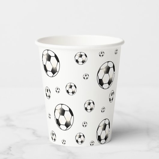 Fußball-Ball Thema Pappbecher (Rückseite)