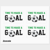 Fußball Ball Time to make a Goal Rechteckiger Aufkleber (Blatt)