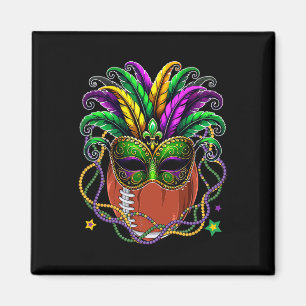 Fußball-Ball tragen Mardi Gras Masked Beads Funn Magnet