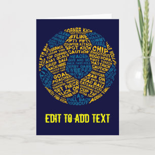 Fußball-Ball-Typografie Feiertagskarte