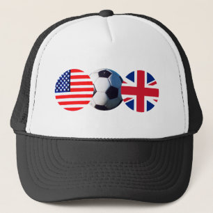 Fußball Ball UK & USA Flaggen MUSEUM Zazzle Truckerkappe