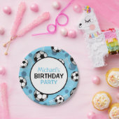 Fußball-Ball und Goal Blue Personalisiert Paper Pl Pappteller (Party)