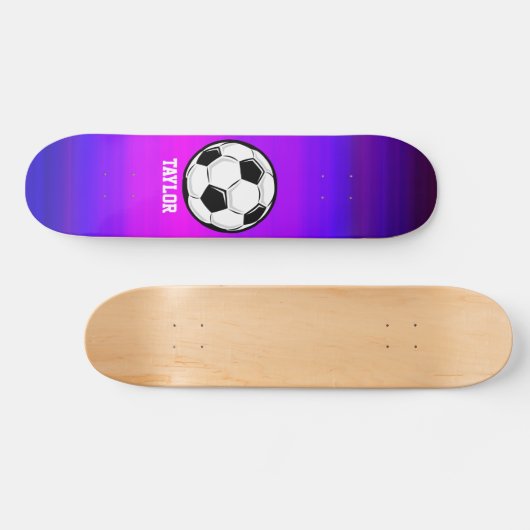 Fußball-Ball; Vibranly Blue und Magenta Skateboard (Horizontal)