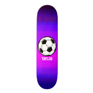 Fußball-Ball; Vibranly Blue und Magenta Skateboard
