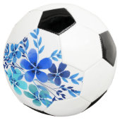 Fußball Ball Watercolor Blaue Blume Design Kunst (Dreiviertel)