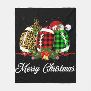 Fußball Ball Weihnachtsleopard Red Kariert Santa H Fleecedecke