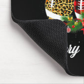 Fußball Ball Weihnachtsleopard Red Kariert Santa H Mousepad (Ecke)