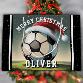 Fußball-Ball Weihnachtsmannmütze Name Weihnachten Große Geschenktüte