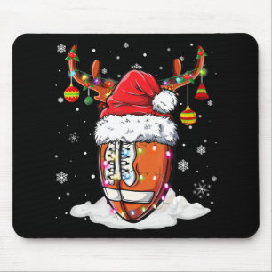Fußball Ball Weihnachtsmannmütze Rentierleuchten W Mousepad