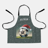 Fußball-Ball Weihnachtsmannmütze Weihnachten Schürze (Vorderseite)