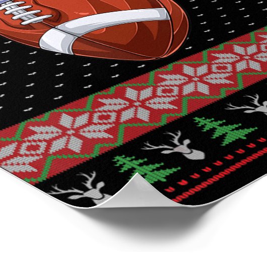 Fußball Ball Weihnachtsmannmütze Weihnachts Spaß B Poster (Ecke)