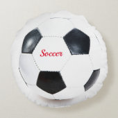 Fußball Ball White and Black Futbol Sports Theme Rundes Kissen (Rückseite)
