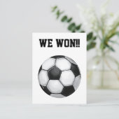 Fußball Ball, Wir gewinnen! Postkarte (Stehend Vorderseite)