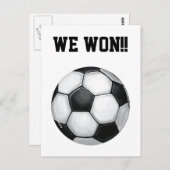 Fußball Ball, Wir gewinnen! Postkarte (Vorne/Hinten)