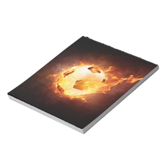 Fußball-Ball zum Feuer Notizblock (Rotiert)
