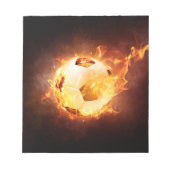 Fußball-Ball zum Feuer Notizblock (Vorderseite)