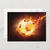 Fußball-Ball zum Feuer Postkarte (Vorne/Hinten)