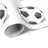 Fußball-Bälle im weißen Hintergrund Geschenkpapier (Rolleneckpunkt)