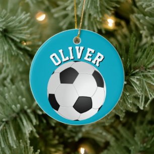 Fußball Bälle Kinder Name Weihnachten  Keramik Ornament