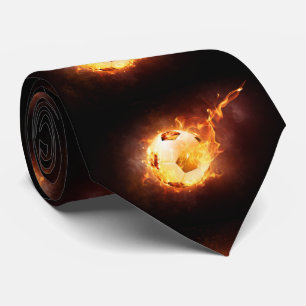 Fußball-Bälle mit Flammen Necktie Krawatte