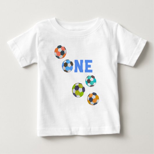 Fußball-Balls 1. Geburtstag Baby T-shirt (Vorderseite)