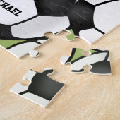 Fußball Balls Black & White Boy's Kids Name Number Puzzle (Seite)