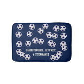 Fußball-Balls blau, Name, Badezimmer-Dekoration Badematte (Vorderseite)