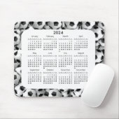 Fußball Balls Design 2024 Kalender Mousepad (Mit Mouse)