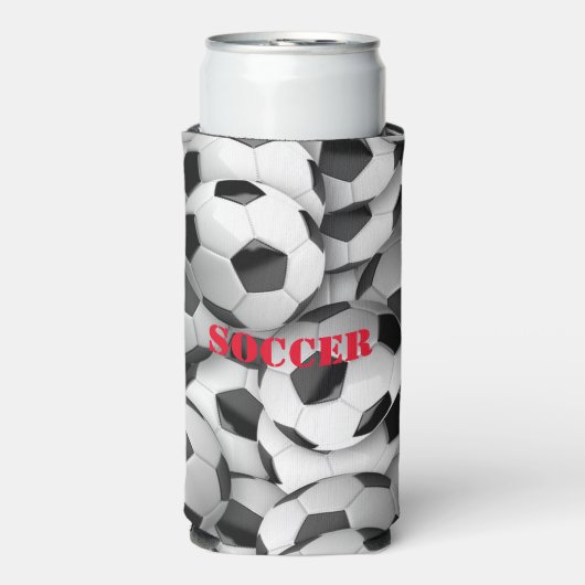Fußball-Balls Design Seltzer kann kühlen Selters Dosenkühler (Seltzer Vorderseite)