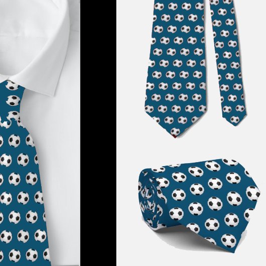 Fußball Balls Fußball Futbol Black and White Blue Krawatte